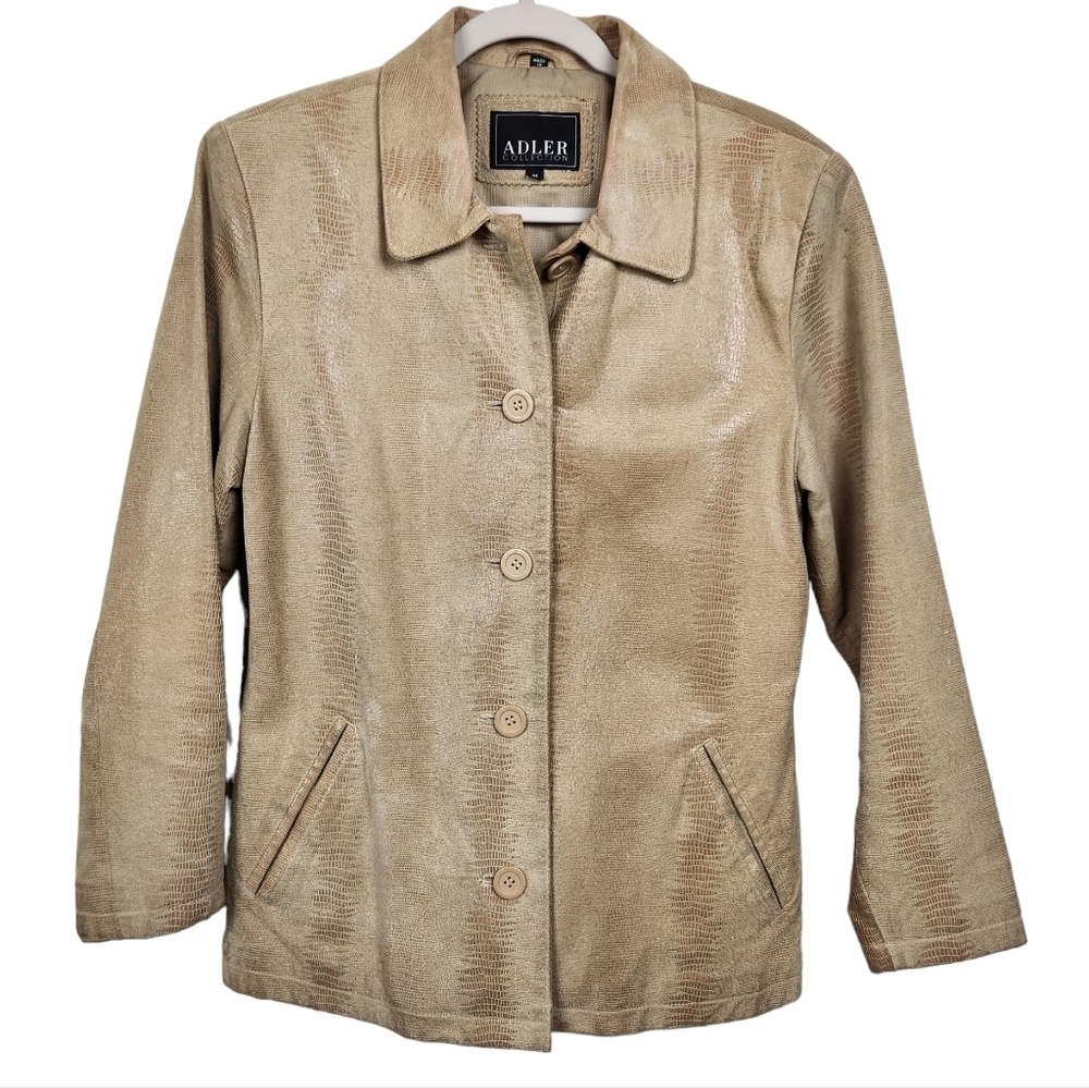 Vintage Adler Collection Leather Jacket Snakeskin Print Women's Size Medium